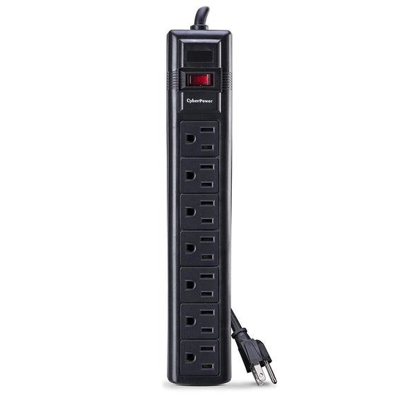 CyberPower CSB706 Essential Surge Protector, 1500J/125V, 7 Outlets, 6ft Power Cord