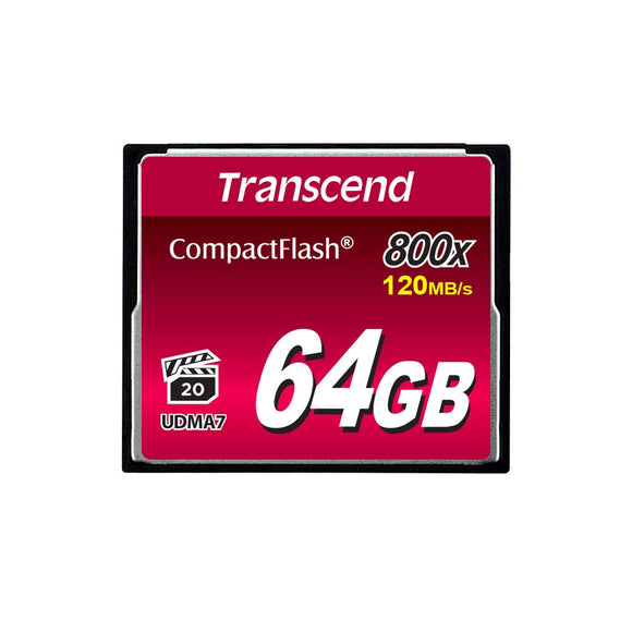 Transcend 64 GB 800X Compact Flash Card, TS64GCF800