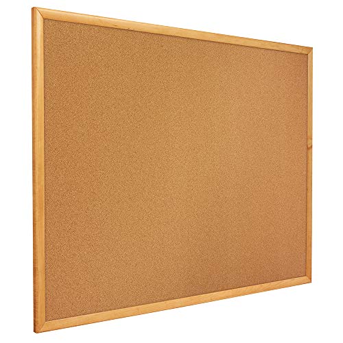 Quartet Standard Oak Finish Frame Cork Bulletin Board, 5 x 3 Feet (305)