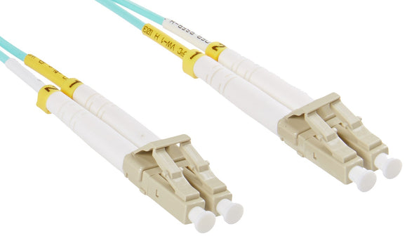1m 10gb Lomm Fiber Optic Patch Cable Om3 Duplex Lc/Lc 50/125 Aqua