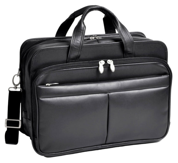 McKlein USA Walton Leather 17 Inch Expandable Laptop Case