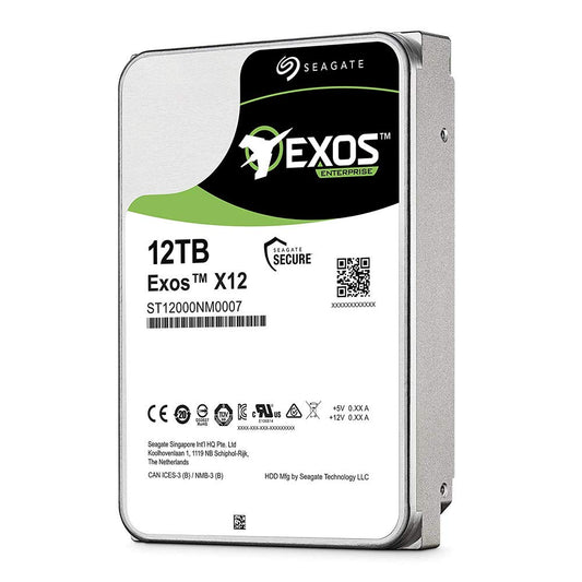 Seagate Exos 12TB Internal Hard Drive Enterprise HDD - 3.5 Inch 6Gb/s 7200 RPM 128MB Cache for Enterprise, Data Center - Frustration Free Packaging (ST12000NM0007)