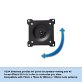 Doublesight DS-130STA Single Monitor Flex Stand Up to 30IN H/T Vesa 100X100 100X200