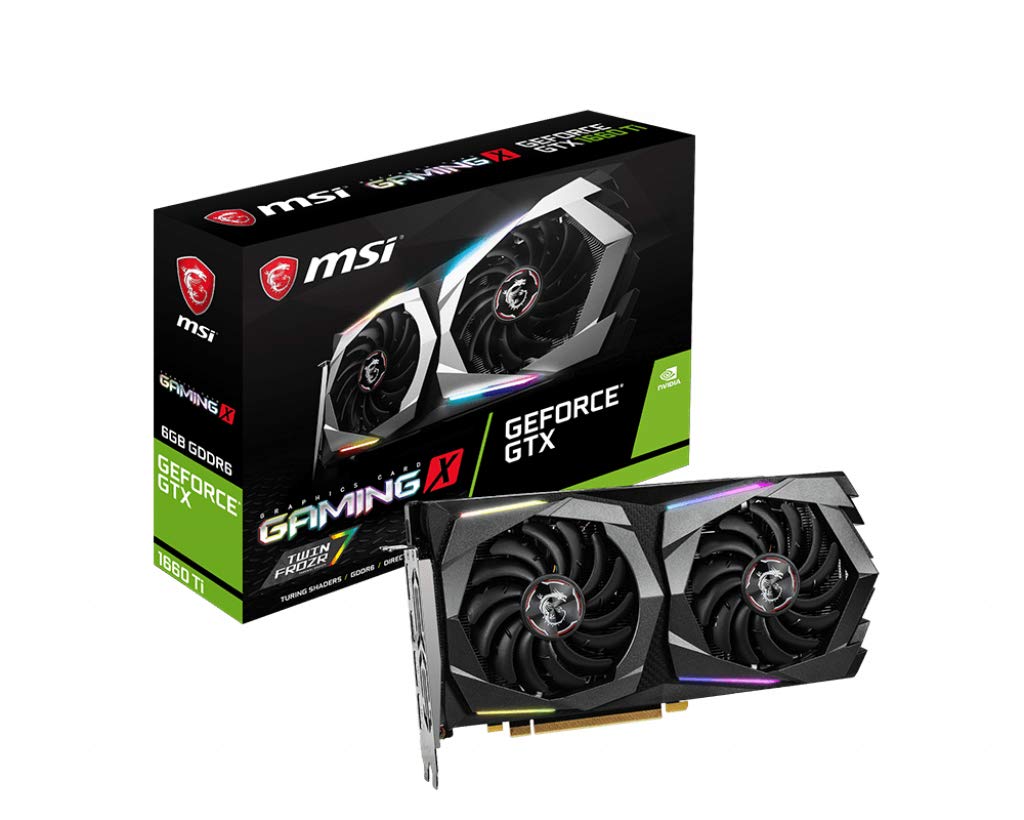 MSI Gaming GeForce GTX 1660 Ti 192-bit HDMI/DP 6GB GDRR6 HDCP Support DirectX 12 Dual Fan VR Ready OC Graphics Card (GTX 1660 TI Gaming X 6G)