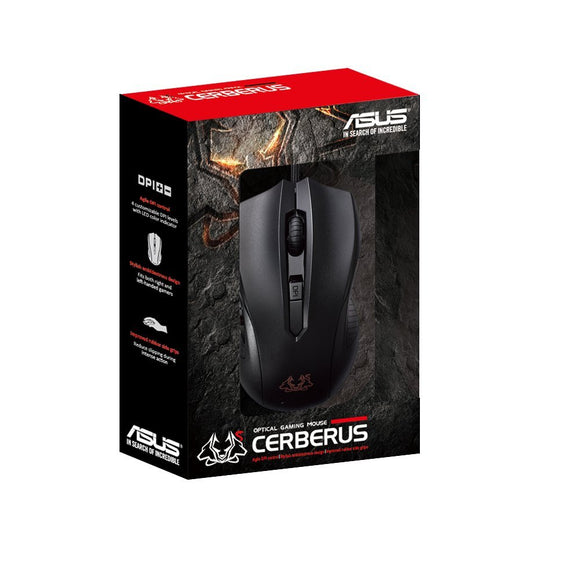 ASUS Cerberus Ambidextrous Wired 6-Button Optical Gaming Mouse (Cerberus Gaming Mouse)