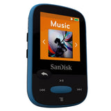SanDisk Clip Sport 8GB MP3 Player, Blue with LCD Screen and MicroSDHC Card Slot- SDMX24-008G-G46B