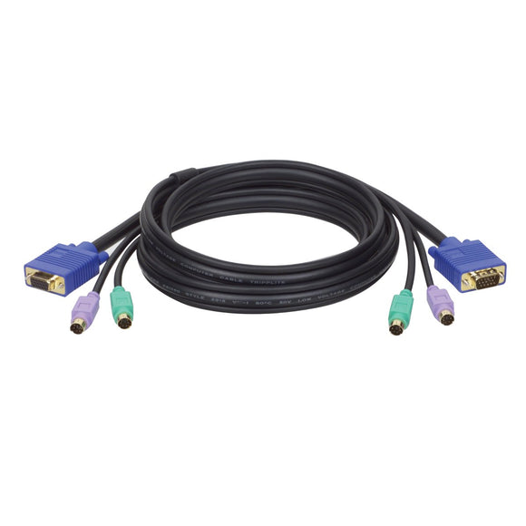 Tripp Lite P753-015 KVM PS/2 Slim Cable Kit for B005-002/4 & B007-008-15', Black