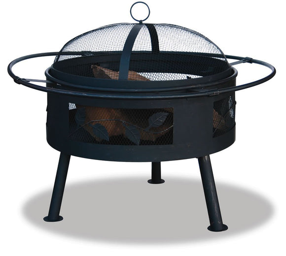 Uniflame Wad992Sp Aged Bronze Outdoor Firebowl with Leaf Design