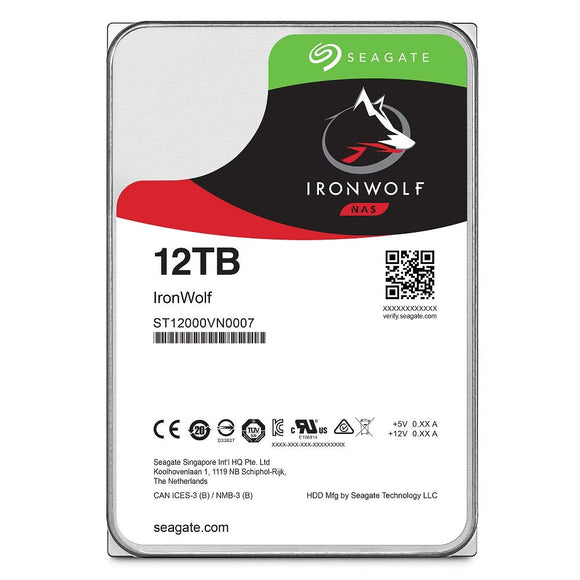Seagate IronWolf 12TB NAS Internal Hard Drive HDD - 3.5 Inch SATA 6Gb/s 7200 RPM 256MB Cache for RAID Network Attached Storage (ST12000VN0007)