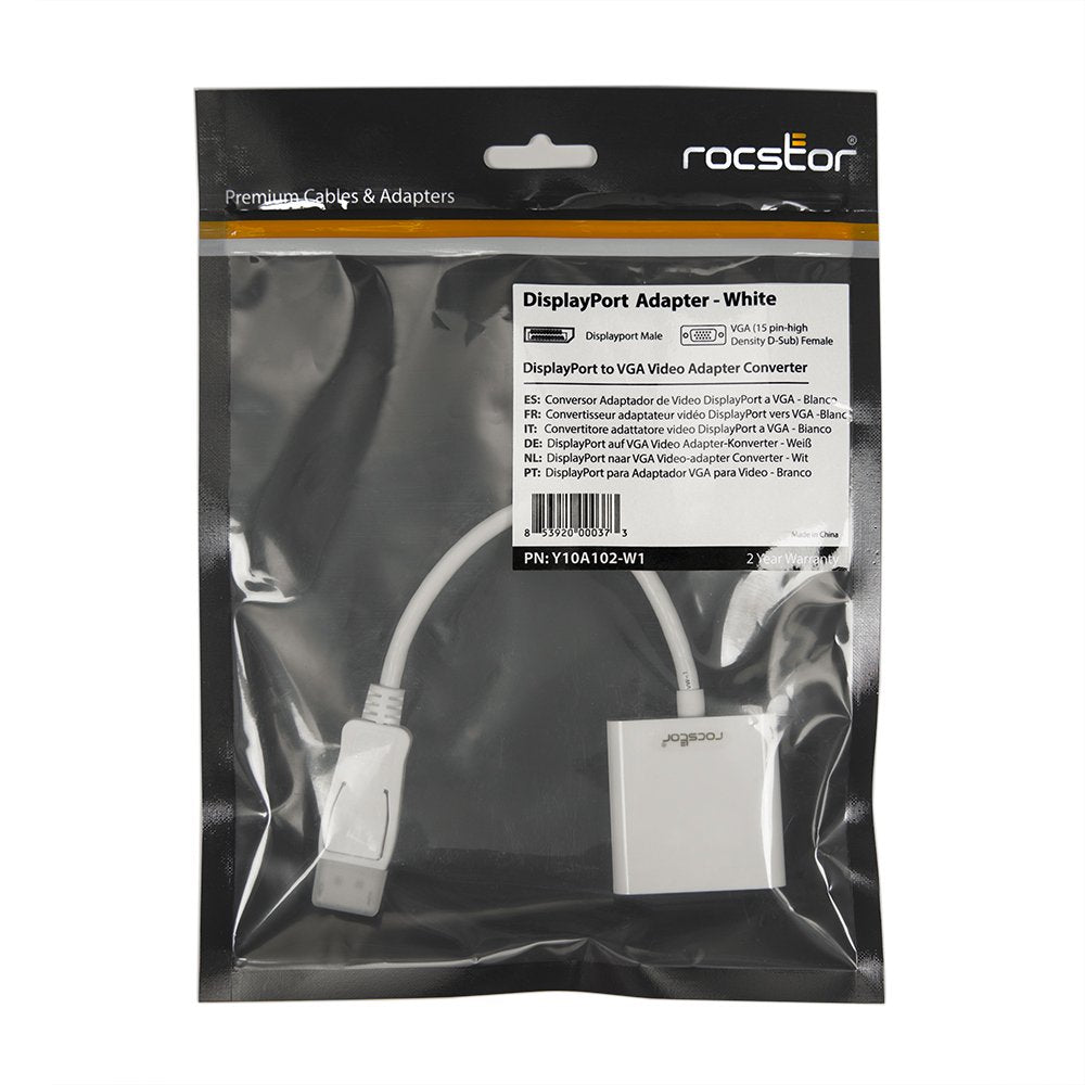 Rocstor DisplayPort to VGA Video Adapter Converter (Y10A102-W1)