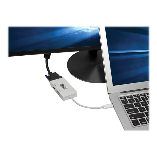Tripp Lite U444-06N-HDV4K USB C to HDMI/Dvi/VGA Multiport Adapter Converter UHD 4Kx2k @ 30Hz, Thunderbolt 3 Compatible, USB Type C to HDMI, USB-C, USB Type-C