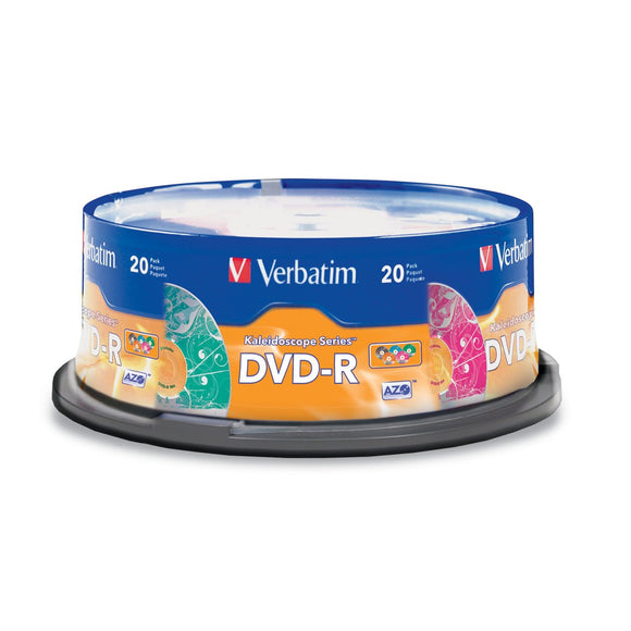 Verbatim DVD-R 4.7GB 16x Kaleidoscope Recordable Media Disc - 20 Disc Spindle