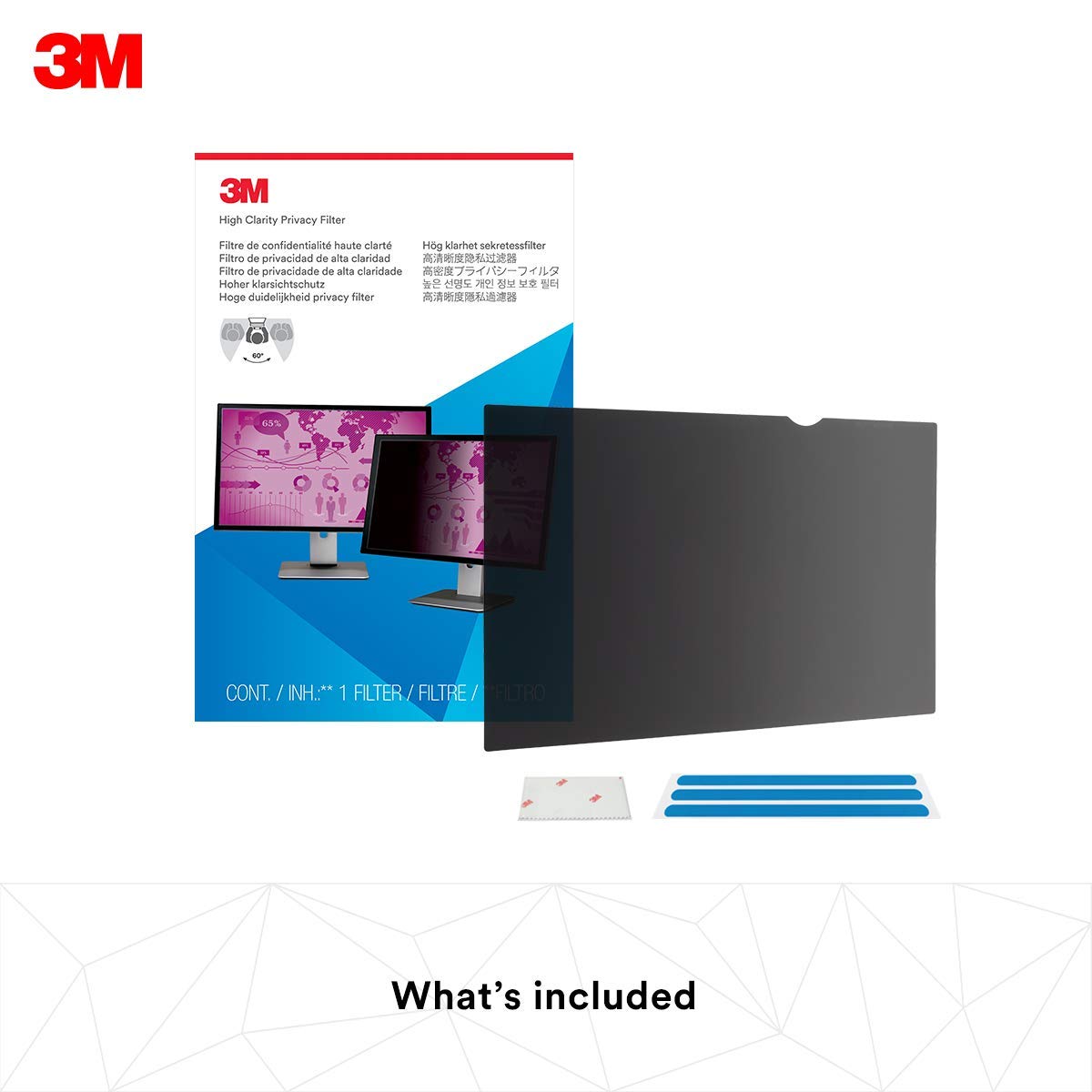3M HC270W9B High Clarity Privacy Filter for 27.0" Widescreen Monitor (16:9 Aspect Ratio)
