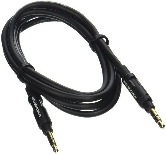Monster Mobile Audio Cable 3.5mm Male to Male Stereo Audio Cable-4 feet Black/Dull Black