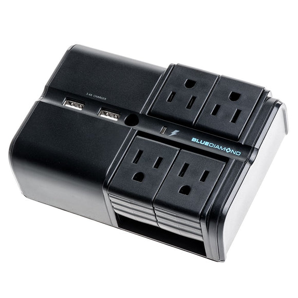 Blue Diamond 36889 4-Outlets; 2USB-Ports Defend Flex Plus-Surge Protector and USB Charging Station