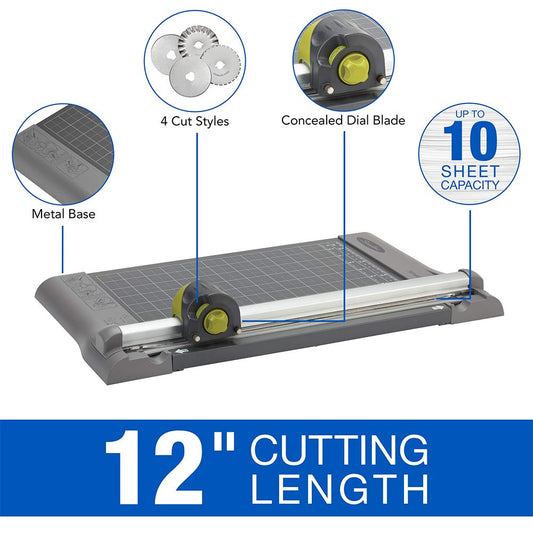 Swingline SmartCut 12-Inch Dial-A-Blade Plus Rotary Trimmer - 9413B