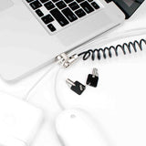Maclocks Laptop Lock with 4-Foot Coiled Cable, White (CL15C)