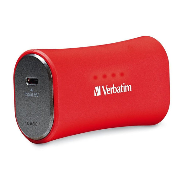 Verbatim 2,200 mAh Portable Micro-USB Power Bank Charger, Red 98357