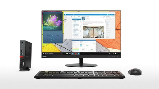 Lenovo ThinkCentre M910q Tiny Desktop 10MV000NUS - Intel Core i5-7500T Processor, 8GB RAM, 256GB PCIe SSD, Windows 10 Pro