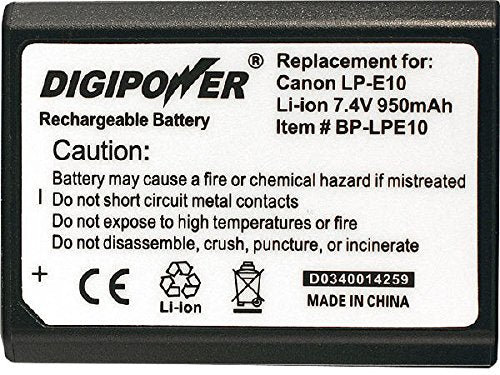 Digipower BP-LPE10 Canon Lp-e10 Li-ion Replacement Battery (Black)