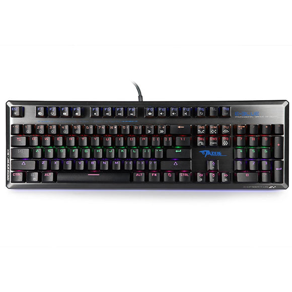 EBLUE Mazer Mechanical Gaming Keyboard - Led Backlit - Computer PC & MAC Pro Gamers - 12 Multimedia Shortcut Keys