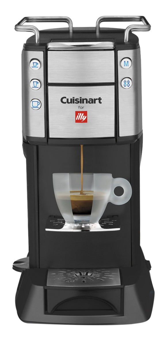 Refurbished CUISINART for Illy Single Serve Espresso and Coffee Machine, EM-400C, Black/Silver