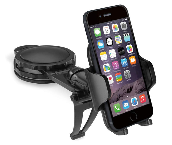 Macally Fully Adjustable Car Dash Mount for Smartphones and Most GPS - Retail Packaging - Black