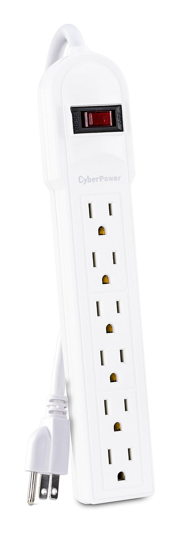 CyberPower CSB606W Essential Surge Protector, 900J/125V, 6 Outlets, 6ft Power Cord