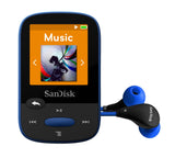 SanDisk Clip Sport 8GB MP3 Player, Blue with LCD Screen and MicroSDHC Card Slot- SDMX24-008G-G46B