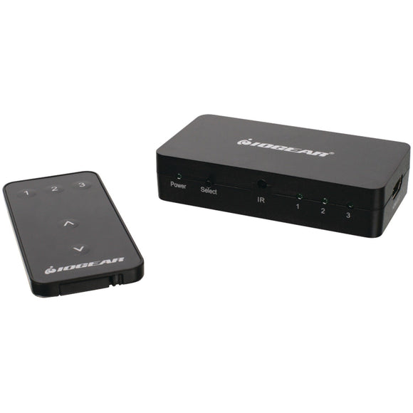 IOGEAR 3-Port HD Audio/Video Switch with Remote GHDSW3,