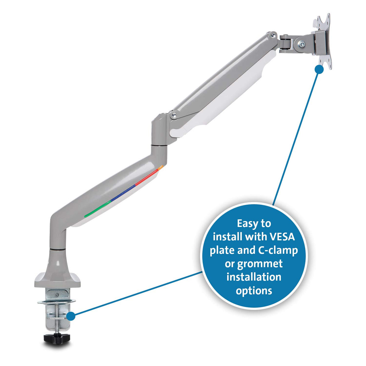 Kensington Monitor Arm One Touch Height Adjustable, Single Monitor