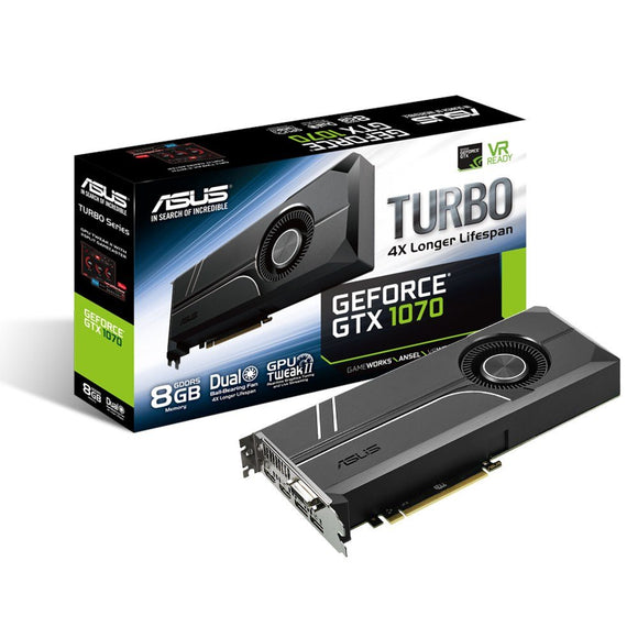 ASUS GeForce GTX 1070 8GB Turbo Edition 4K & VR Ready Dual HDMI 2.0 DP 1.4 Auto-Extreme Graphics Card (Turbo-GTX1070-8G)