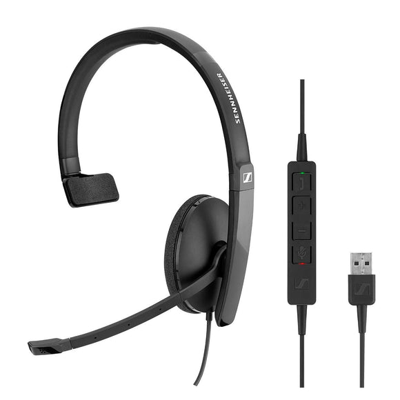 SENNHEISER SC 135 USB (508316) - Single-Sided (Monaural) Headset for Business Professionals | with HD Stereo Sound, Noise-Canceling Microphone, & USB Connector (Black)