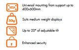 Atdec Telehook TH-3060-UT Tilt Adjustable Slim Wall Mount for Displays from 32-Inch to 60-Inch - Black