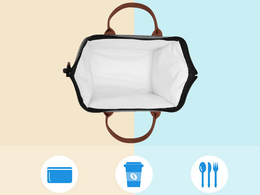 Hisen Waterproof Cooling Insulated Lunch Bag-Black (Argyle)