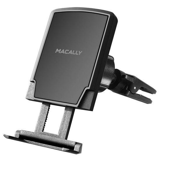 Macally Universal Air Vent Magnetic Car Mount Phone Holder for Cell Phones, GPS, Mini Tablets | 4 Metal Plates Included Circle, Rectangle, Heart, Diamond (MVENTMAG)