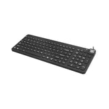Man & Machine Premium Full Size Waterproof Disinfectable Keyboard - Cable - Black - USB - Computer - Industrial Silicon Rubber