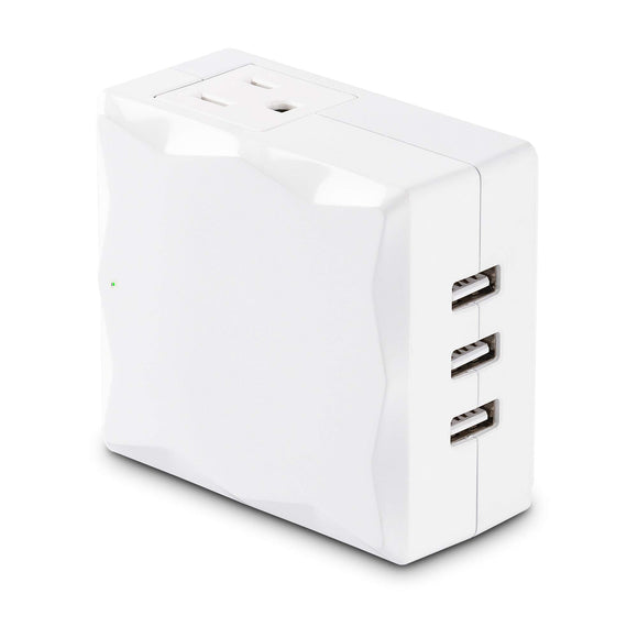 CyberPower P2WU Professional Surge Protector, 500J/125V, 2 Outlets, 3 USB-A Charge Ports, White Wall Tap