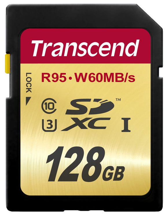 Transcend TS128GSDU3 128 GB High Speed 10 UHS-3 Flash Memory Card 95/60 MB/s