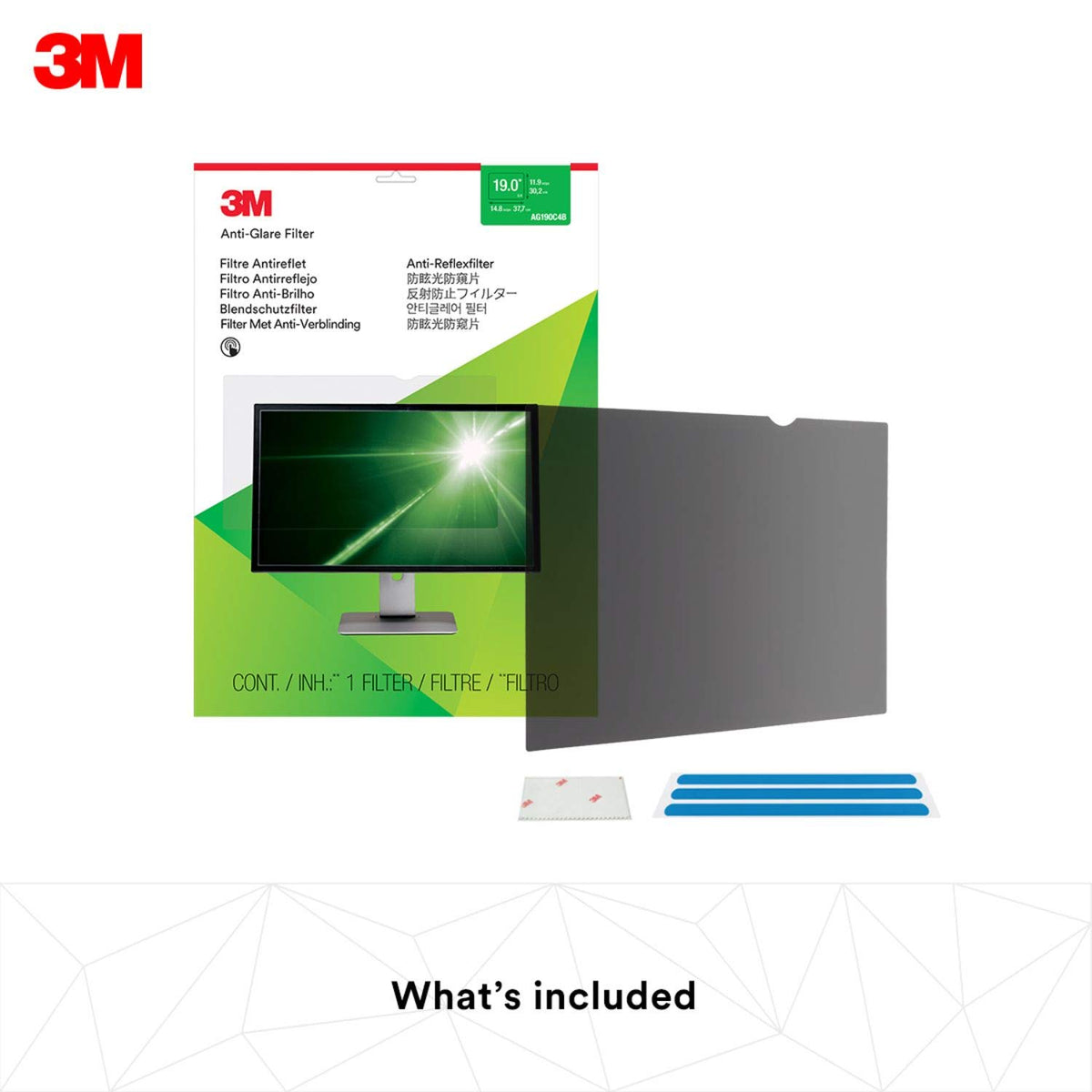 3M Anti-Glare Computer Screen Filter for 19 inch Monitors - 5:4 Aspect - AG190C4B