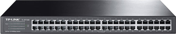 TP-Link 48-Port Fast Ethernet Unmanaged Switch | Plug and Play | Rackmount | Metal | Fanless | Limited Lifetime (TL-SF1048)