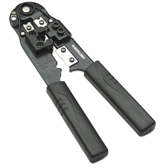 Intellinet Modular Plug Crimp Tool For RJ45 Plugs, Strips and Cuts