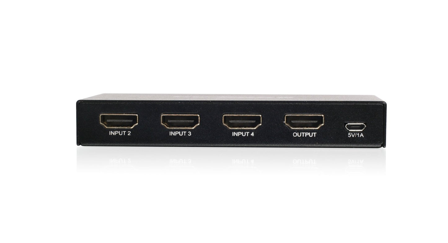 IOGEAR 4K 4-Port HDMI Switch with Remote, GHDSW4K4