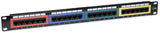 24-Port Color Coded Patch Panel in Black (CAT-5E)