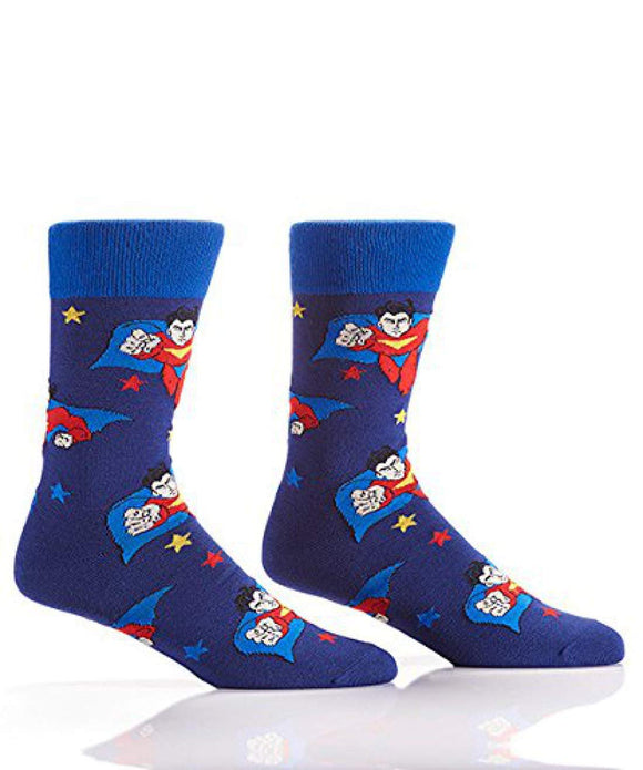 Yo Sox Hero Socks Funky Men's Crew Socks for Dress or Casual Wear Size 7-12