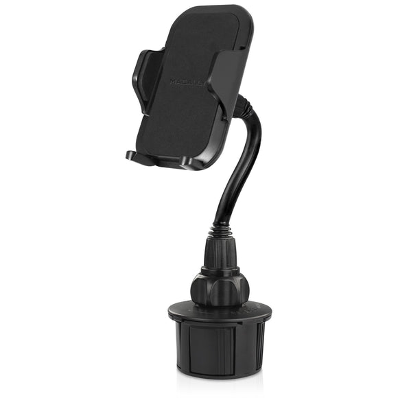 Macally Car Cup Holder Phone Mount with Longer Neck and 360 Rotatable Cradle for iPhone X XS Max XR 8 Plus 7 7Plus 6s 6 Se, Samsung Galaxy S8 S7 Edge S6 Note 5, Smartphones, GPS etc.(MCUPXL)