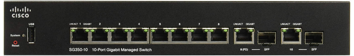 CISCO SYSTEMS Sg350 10-Port Gigabit Managed Switch (SG35010K9NA)