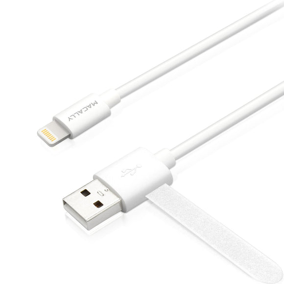 Macally 6-Feet Extra Long Lightning to USB Cable for Sync and Charging iPad/iPhone/iPod-Retail Packaging-White