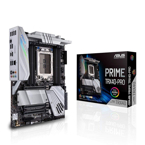 ASUS Prime TRX40-Pro AMD 3rd Gen Ryzen Threadripper sTRX4 ATX Motherboard with DDR4, M.2, USB 3.2 Gen2, Type-C Front Panel Connector and Aura Sync RGB Lighting