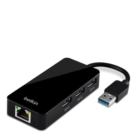 USB 3.0 3-Port Hub with Gigabit Ethernet Adapter